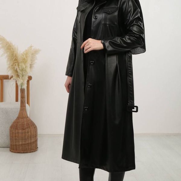 پالتوی چرم بلند با کیفیت