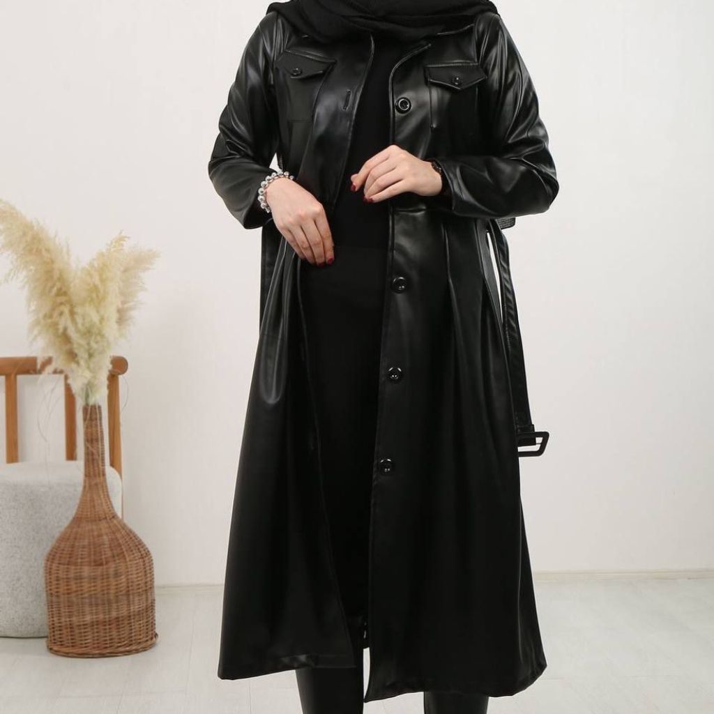 فروش اینترنتی پالتوی چرم بلند با کیفیت