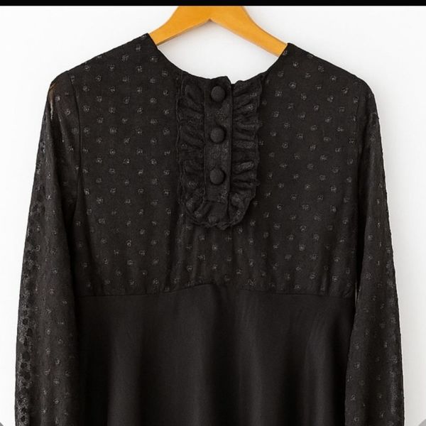 پیراهن زنانه مشکی ، بالاتنه خامه دوزی