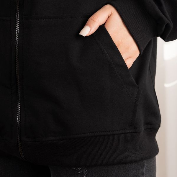 سویشرت دورس ساده مشکی پاد