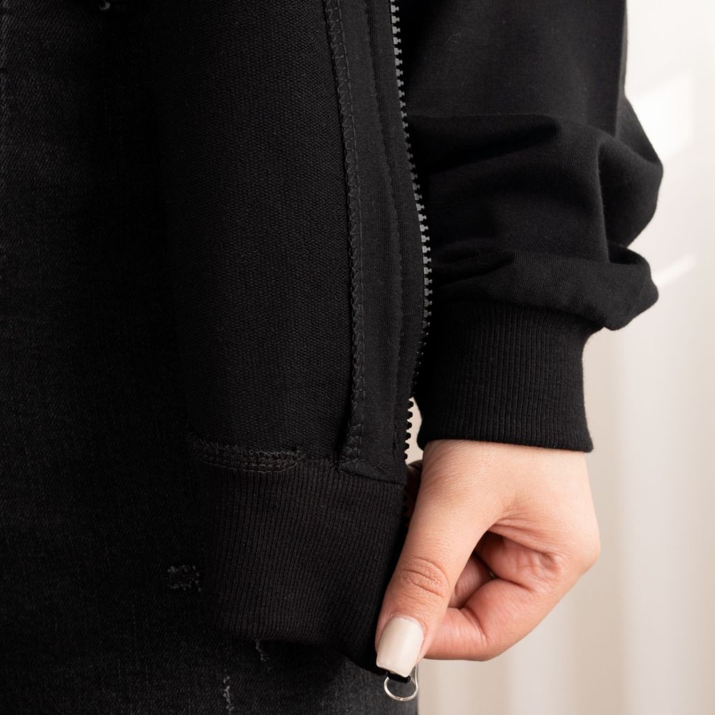 خرید آنلاین سویشرت دورس ساده مشکی پاد