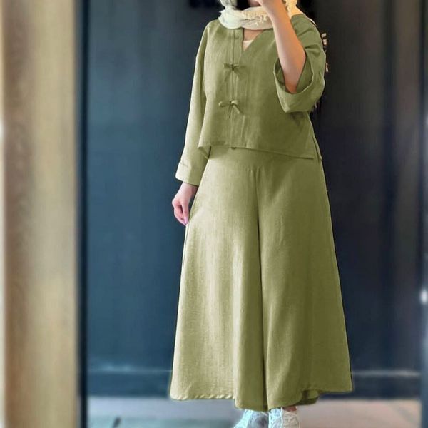 ست کراپ و شلوار دامنی ترند و جذاب آذین