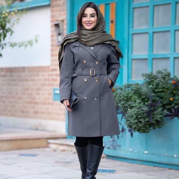 بارونی آستردار آیناز تا سایز 52 طوسی