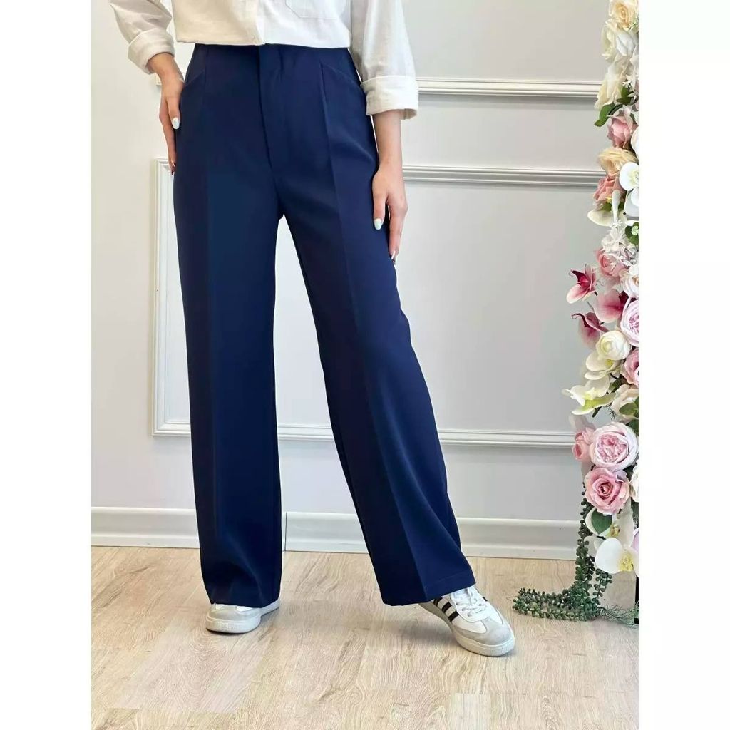 خرید اینترنتی شلوار بگ مازراتی سرمه ای