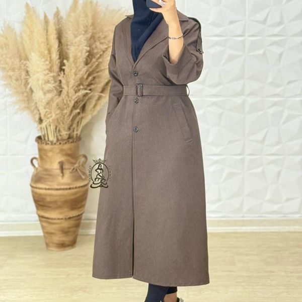 مانتو دانشجویی کمربنددار