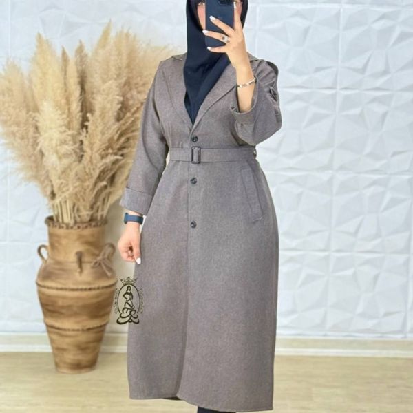 مانتو دانشجویی کمربنددار