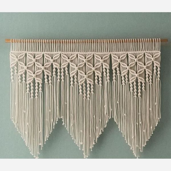 پرده مکرومه بافی طرح زرینه