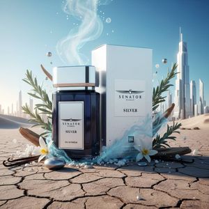 عطر اصل امارات محبوب مردانه سناتور سیلور نقره ایی جانوین - خنک و تند