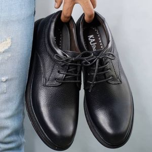 کفش چرم مردانه بندی مدل دنا رنگ مشکی