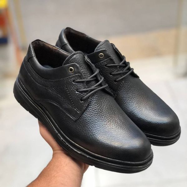 کفش چرم مردانه بندی مدل دنا رنگ مشکی