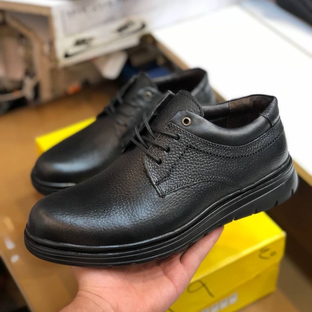 خرید انلاین کفش چرم مردانه بندی مدل دنا رنگ مشکی