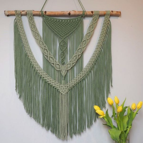 اویز  مکرومه طرح شقایق