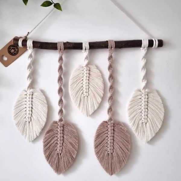 دیوارکوب برگ مکرومه پیچی طرح مینو