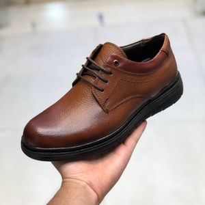 قیمت کفش چرم مردانه بندی مدل دنا رنگ عسلی