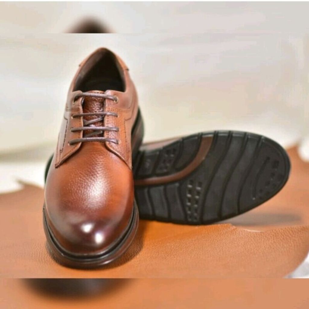 خرید انلاین کفش چرم مردانه بندی مدل دنا رنگ عسلی