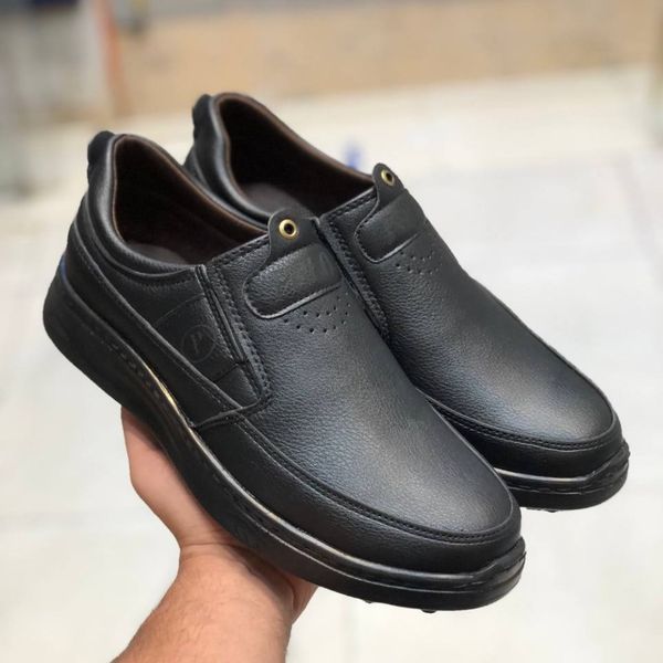 کفش چرم مردانه مدل پولو رنگ مشکی