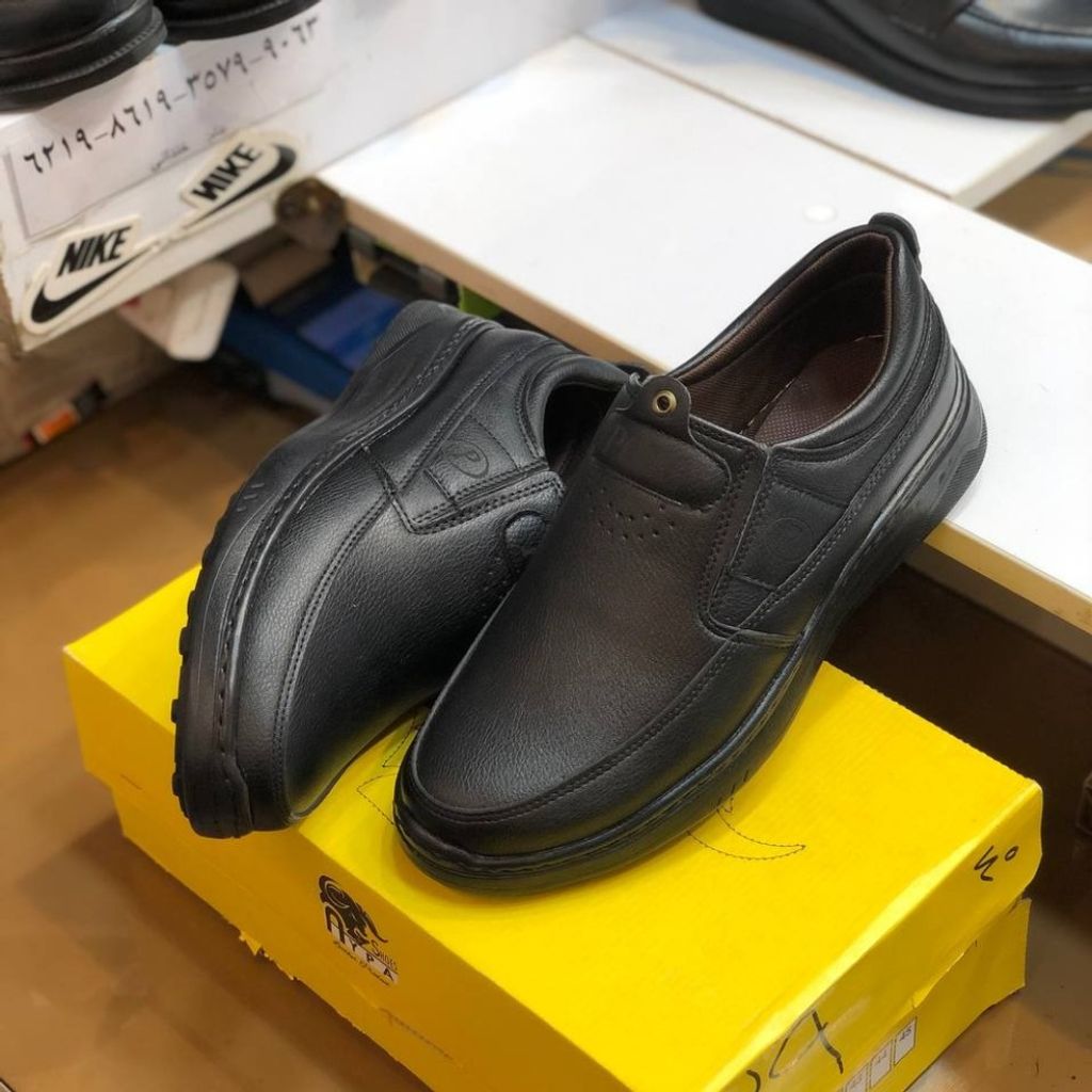 فروش اینترنتی کفش چرم مردانه مدل پولو رنگ مشکی