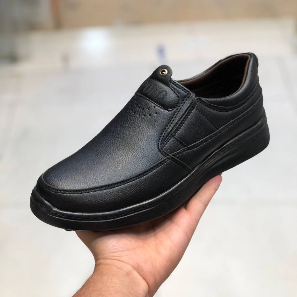 خرید انلاین کفش چرم مردانه مدل پولو رنگ مشکی