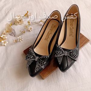 مشخصات کفش مجلسی زنانه مدل لودشکا پاپیون توری برند صدف گلد