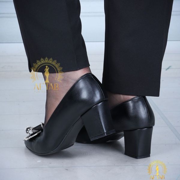 کفش مجلسی زنانه مدل لودشکا پاپیون توری برند صدف گلد