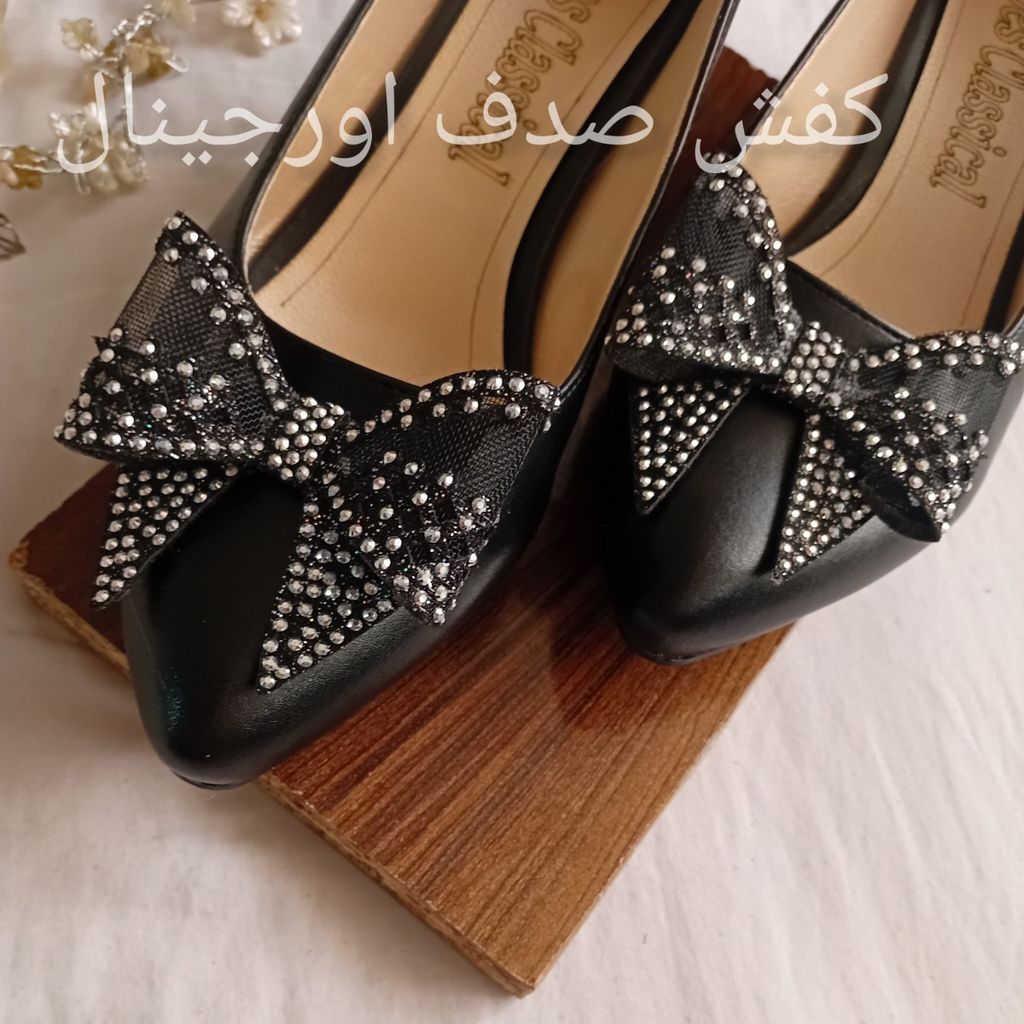 مشخصات کفش مجلسی زنانه مدل لودشکا پاپیون توری برند صدف گلد
