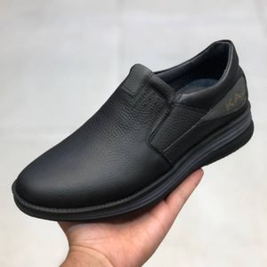 مشخصات کفش چرم مردانه طبی بی بند مدل اسکار مشکی