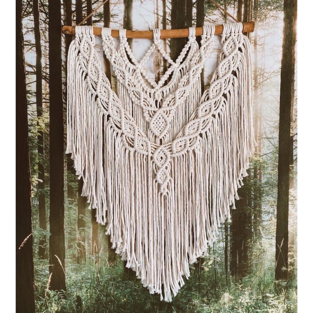 خرید اینترنتی دیوارکوب اویز مکرومه بافی طرح برف