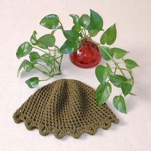 قیمت ارزان کلاه دستبافت لیونی، توربان ترند رنگ سبز لجنی 08233