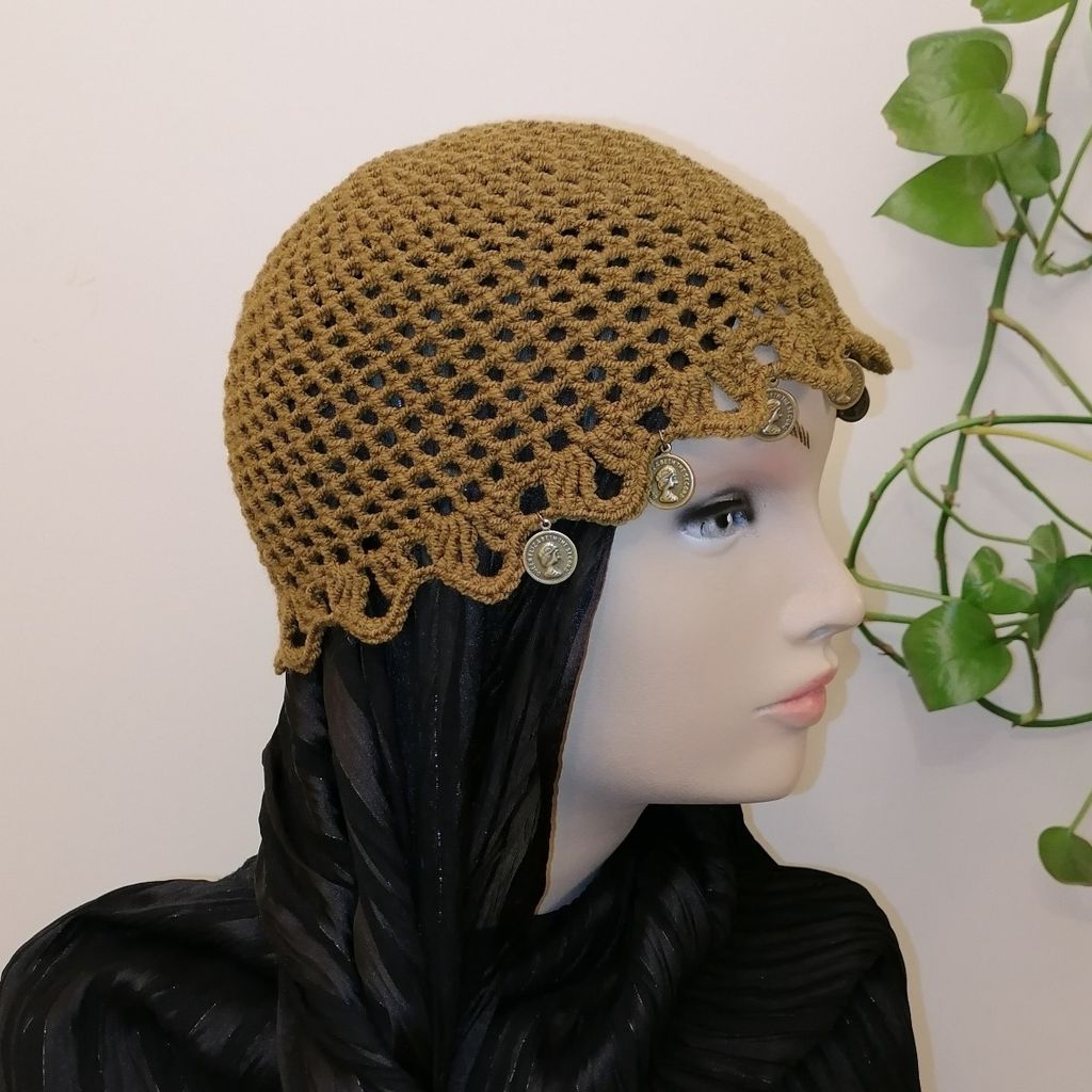 خرید اینترنتی کلاه دستبافت لیونی، توربان ترند رنگ سبز لجنی 08233