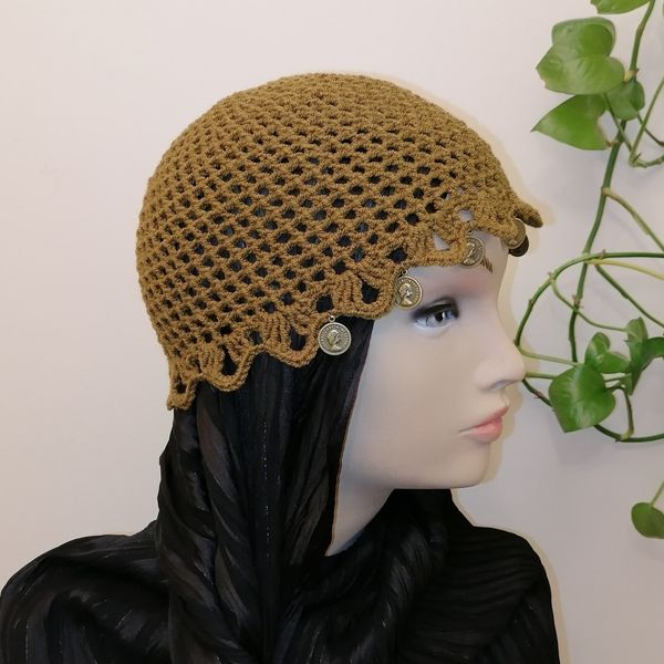 کلاه دستبافت لیونی، توربان ترند رنگ سبز لجنی 08233