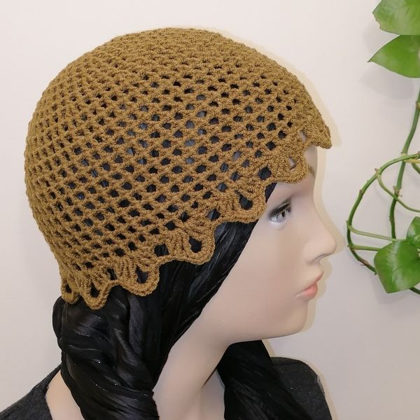 کلاه دستبافت لیونی، توربان ترند رنگ سبز لجنی 08233