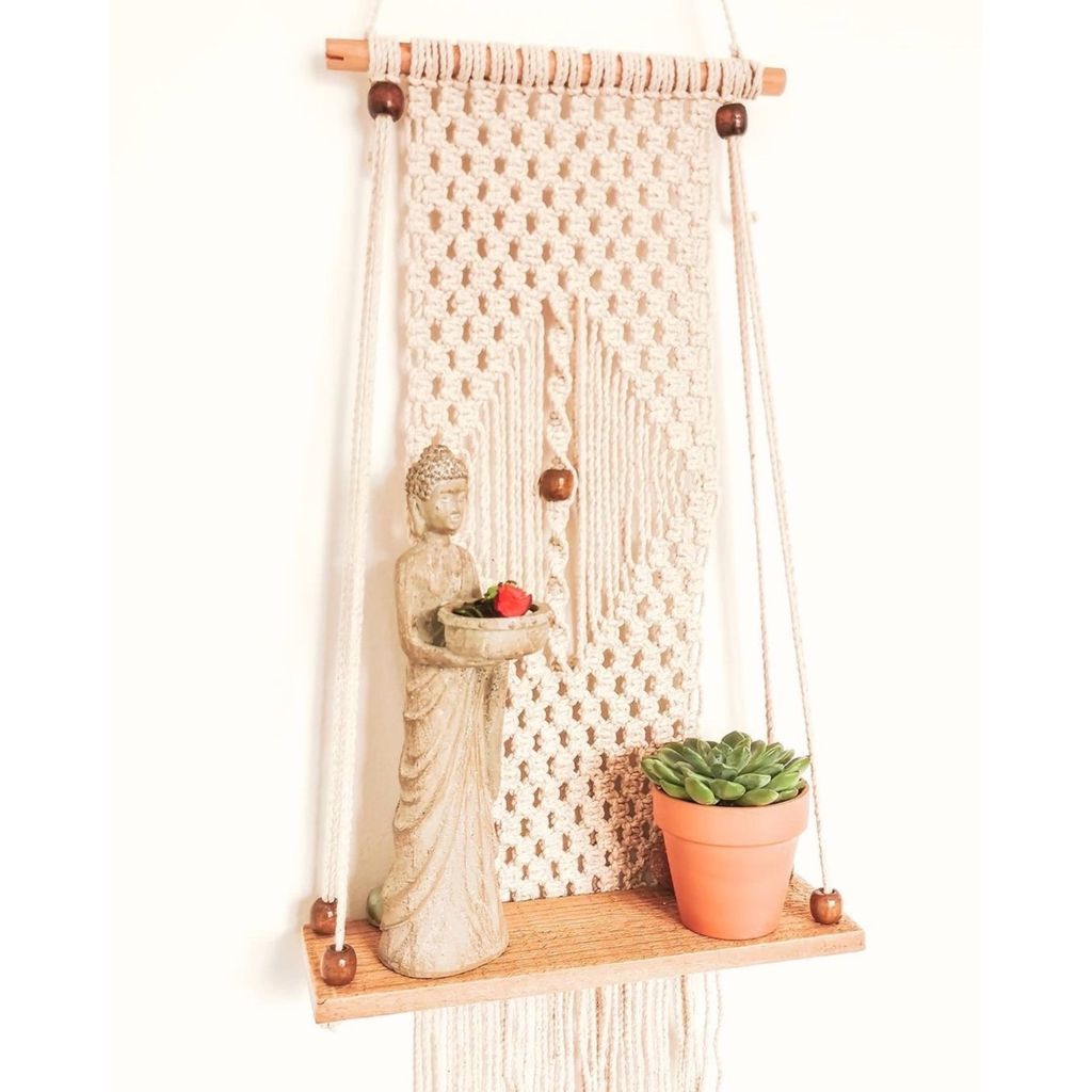 قیمت شلف چوبی ترند مکرومه بافی مدل کیمیا