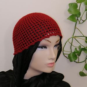 خرید انلاین کلاه ترند اینستاگرامی، توربان لیونی رنگ زرشکی 08234