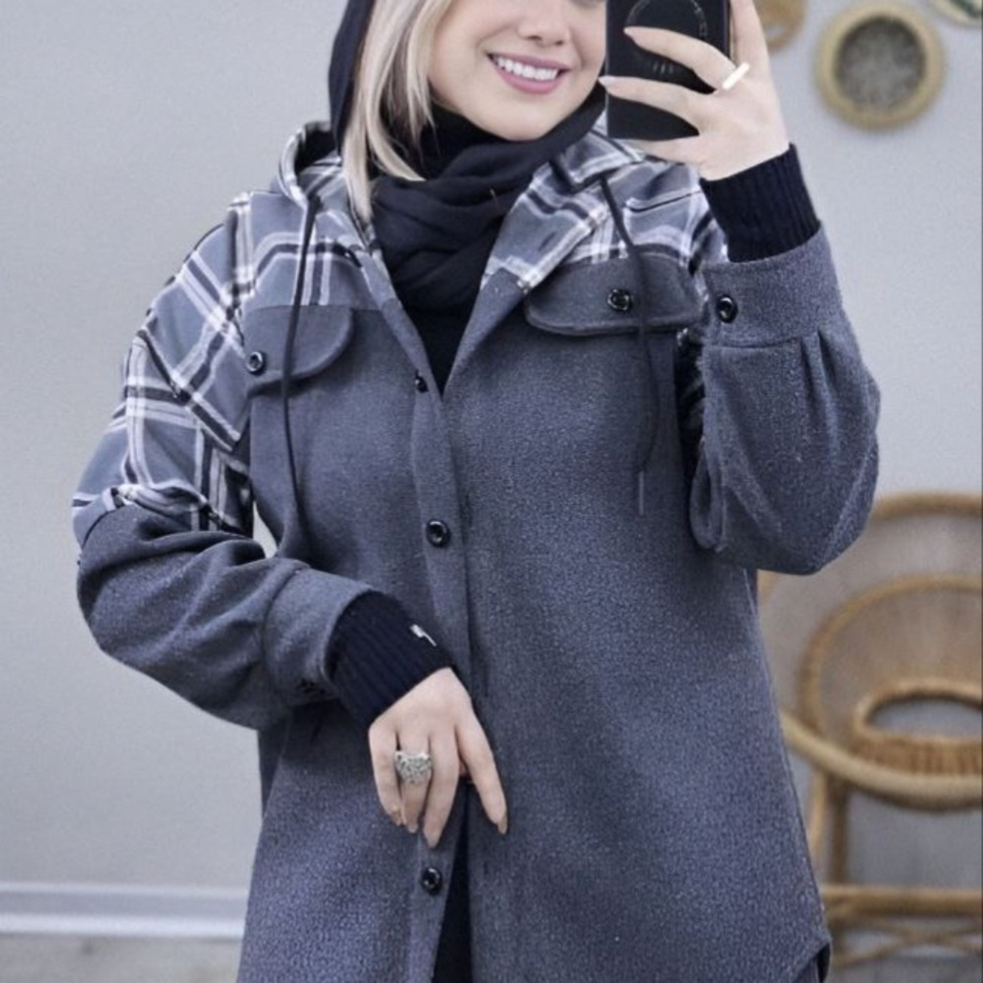 خرید انلاین پالتو ترکیبی 97035