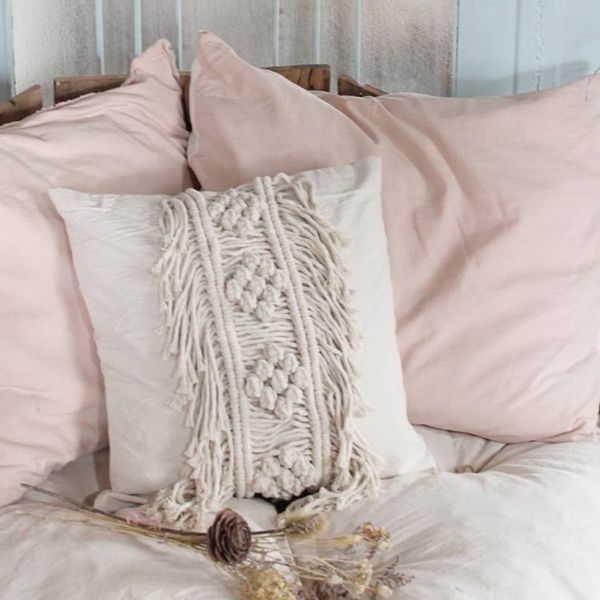 کاور کوسن مکرومه بافت طرح هانی