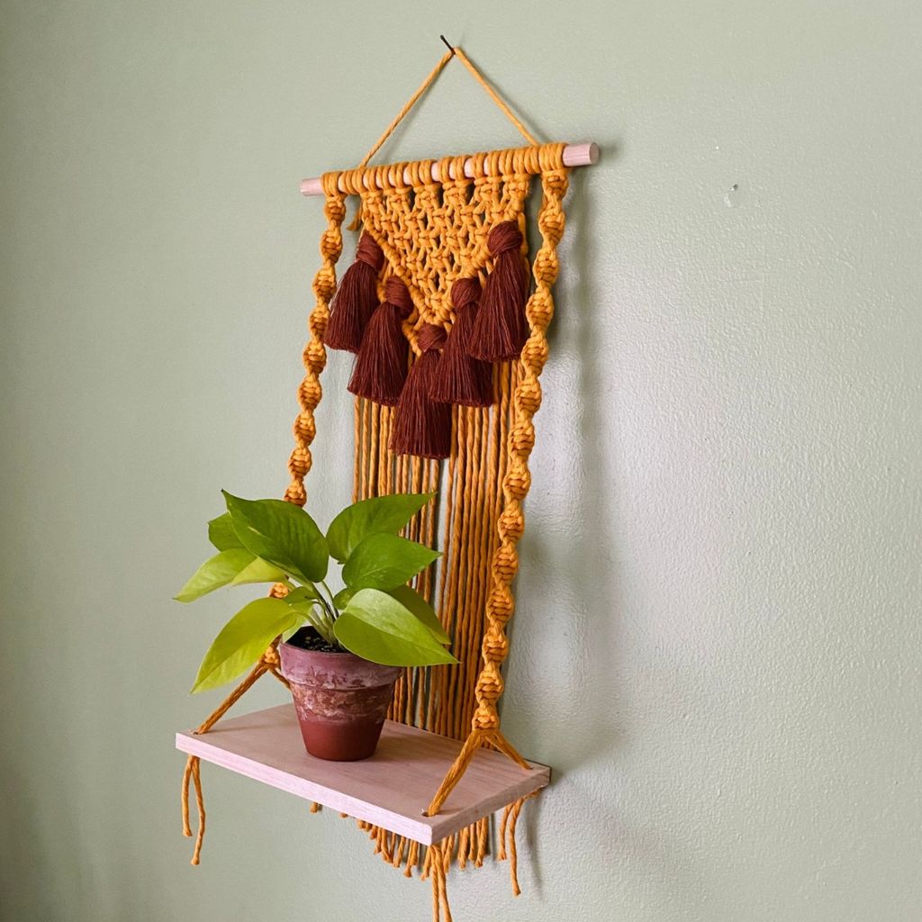 مشخصات آویز مکرومه بافی شلف چوبی آرت بیوتی