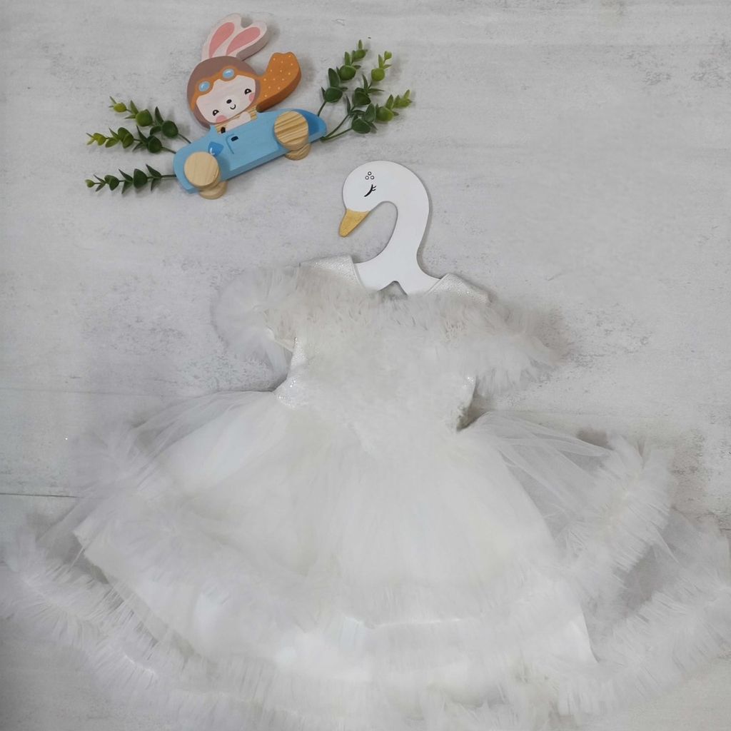 مشخصات پیراهن مجلسی نوزادی لباس عروس پرنسسی اسپانیایی