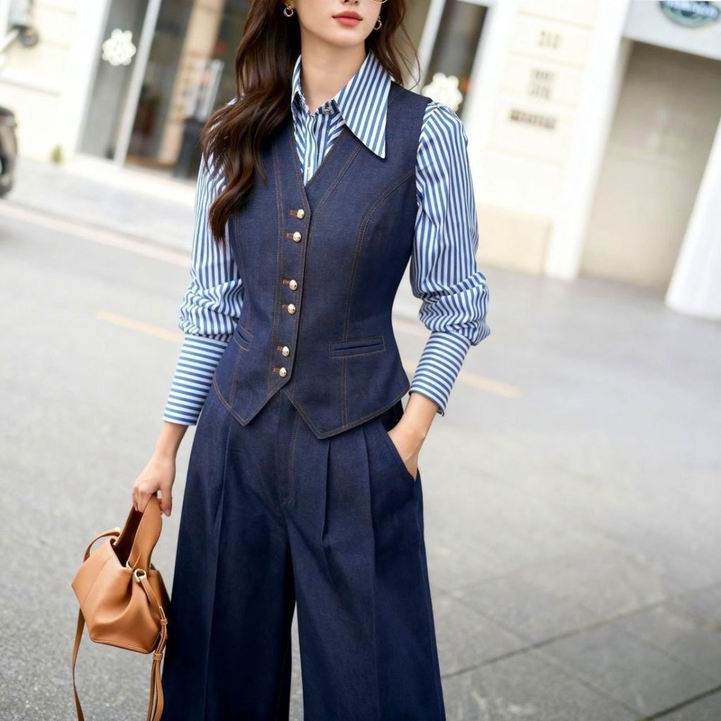 فروش اینترنتی ست ژیله شلوار جین زنانه