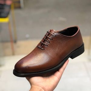 خرید انلاین کفش چرم مجلسی مردانه بندی مدل مالکوم عسلی