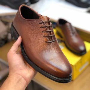 فروش اینترنتی کفش چرم مجلسی مردانه بندی مدل مالکوم عسلی