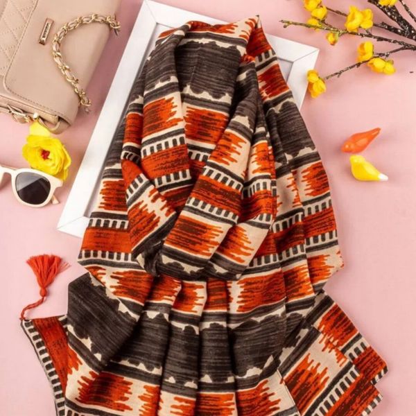 شال نخی طرحدار زنانه شیک زیبا