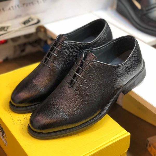 کفش چرم مجلسی مردانه بندی مدل مالکوم مشکی