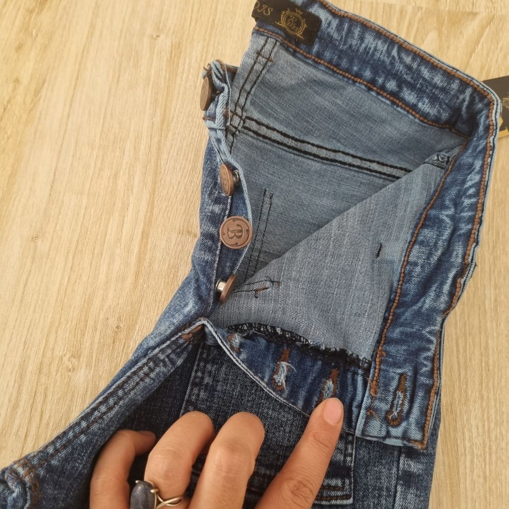 قیمت شلوار جین اسکینی زنانه خارجی فول کشی سایز 30 تا 34 رنگ آبی تیره قد 85سانت