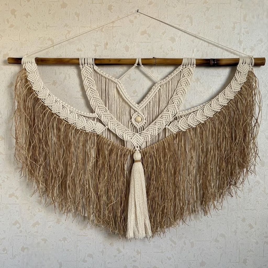 قیمت دیوار کوب مکرومه بافی و رافیا مدل جولیا