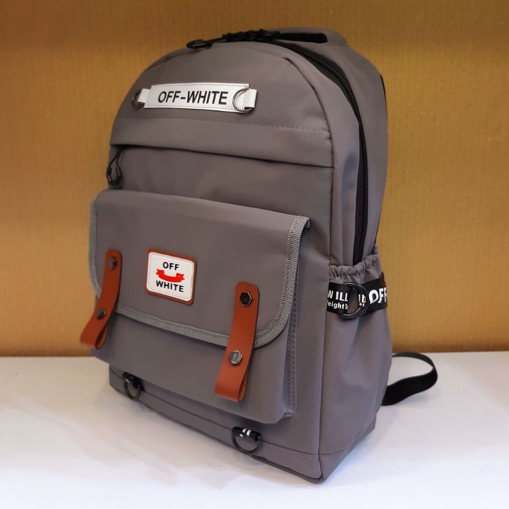 خرید اینترنتی کوله پشتی off White خاکستری