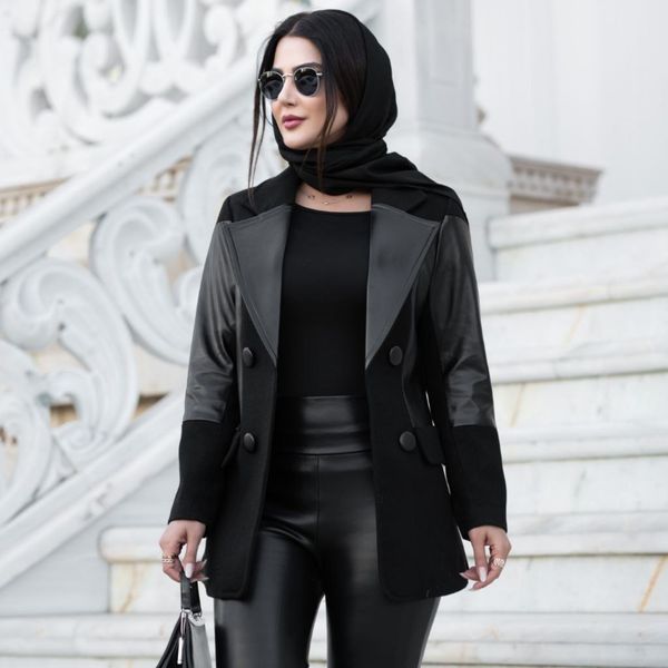 کت مزونی آستردار خرجکار چرم