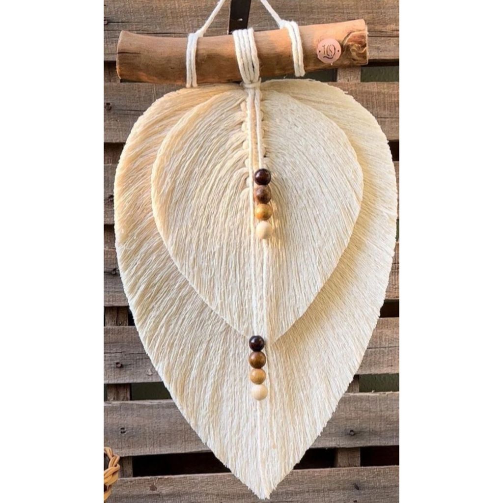 قیمت دیوارکوب دو برگ مکرومه بافی مدل رعنا