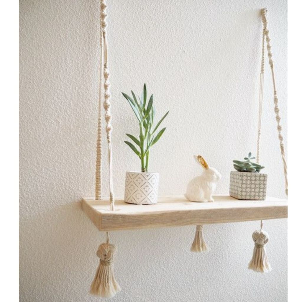 خرید انلاین شلف چوبی مکرومه بافی طرح باران