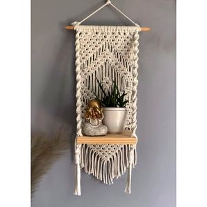 شلف مکرومه چوبی دکوری هدیه طرح نازگل