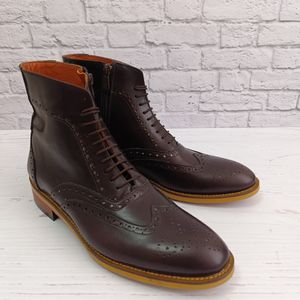 قیمت ارزان نیم بوت مردانه رسمی چرم طبیعی دست دوز مدل ریچموند قهوه ای تیره